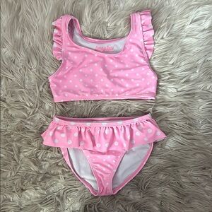 Girls Pink and White Polka Dot Bikini set size 6